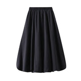 And Korean Vintage Flower Tacarflies Lantern Skirts Women's Autumn Lazy Casual A-Word Balloon Pample Skirt