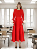 Elegant Style Style Slim Long Dress 2025 Summer New Design Sense Splicing Three-Dimensional Flowers Long Sleeve
