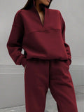 Women's New Casual Fashion Thicken Long-Sleeved Trousers Two