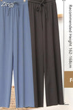 Loose Summer Pants for Women Wide Leg Female Trousers Long Elastic Casual Lace Up Beige High Waisted Khaki Stacked