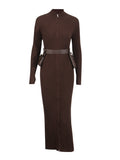 Elegant Dress In Autumn 2025 New Fashion Niche High-End Sense Spliced Belt Knitted