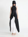 Zingj Casual Suit Tide Spring 2024 New Fashion Neck Sleeveless Irregular Two-Piece Women's