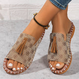 Flat-Bottomed Tuxedo Women Leopard-Print Rope Beach Cool Slippers Tide