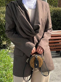 The Autumn Of 2025, The New Fashion Shawl-Style Slaying Splicing Body Slimming Blazer Woman's