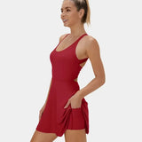 Women's New Show-Back Sports Dress Shorts Built-In Shorts