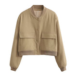 Women's ZA Autumn New Large Pocket Bomber