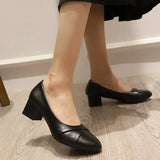 Heel Single Shoes Women 2025 New Spring And Summer Small Fragrant Wind Soft Leather Soft Sole Commuting Women's Shoes Square Head Gentle Mary Jane