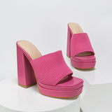 Women Shoes Exploding Spring And Summer Big-Size Show Waterproof Table Knitted Fashion Coarse And Female High Heel