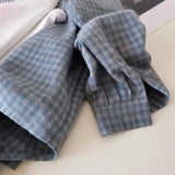 Gray Plaid Shirt Women 2025 Spring And Autumn New Loose Lazi Folding Shirt Coat
