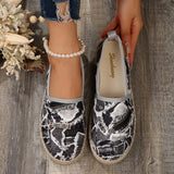 One-Foot Pedal Mid-Slip Single-Shoe Women Round-Headed Rope Low-Topped Foot Board Shoes