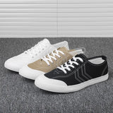 Men's Shoes Breathable Canvas Shoes Flat Lace Plate Shoes Small White Shoes Men's Soft-Soled Cloth Shoes Men's