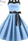 Women Polka Dot Dress Big Swing Vestidos Retro Robe Casual Prom Rockabilly Party Dress 50s 60s Pinup Vintage