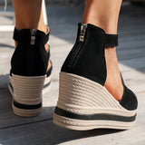 New Slope And Fish Mouth Sandals Women Thick-Sed Loose Cake Casual Sandals Roman Sandals Women