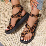 Women 2025 New Large-Size Coated Toe Polyurethane Thick Bottom Roman Wind Belt Buckle Wear Women's Beach