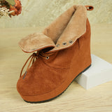 Velvet Side With Slope And Naked Short Boots For Women In Winter Plus Velvet Warm Slope And Martin Boots