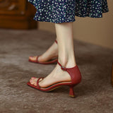 Simple Wind Side With Exposed Toe Sandals Women's Summer 2025 New Fine And Anti-Slip High Heels