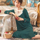 Nightgowns Women Long Sleeve Autumn Chic Popular Ulzzang Popular Vintage Female Nightwear Soft Loose Schoolgirls
