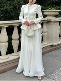 Temperament Famous 2025 Autumn New Fashion Elegant Retro Splicing Butterfly Wrinkle Skirt Dress Suit