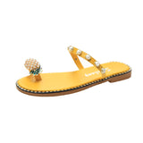 Large-Size Sandals Women 2025 Summer New Korean Version Of Fashion Wearing Flat-Bottomed Cold