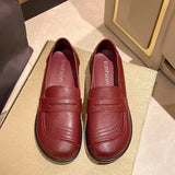 Soles Of Comfortable Women's Shoes Middle-Aged Mother Single Shoes Spring And Autumn Soft Leather Anti-Slip Flat Soles Of The Elderly Leather