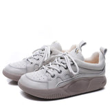 Layer Of Cowhers Casual Lace Handmade Women's Shoes Early Spring New Leather Flat-Solt Sports Wind Soft Sole Single Shoe