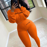 Women's Clothing Autumn Ribbed Pit Letter Embroidery Sports Leisure