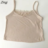 Colors Camisole Women Summer New Lace Patchwork Sweet Cozy Crop Top Female Ins French Popular Skinny Mujer Fashionable