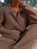 Zingj 2024 Ins New Pit Strip Sweater Cardigan Wide-Leg Pants Two-Piece
