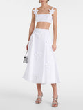 Retro Wind 2025 Summer New Sling With Three-Dimensional Flower Splicing Sling With High Waist In The Long Half Skirt Suit