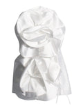 Spring 2025 New Fashion Design Three-Dimensional Flowers Sexy Chest To Close Waist And Back Tied With Dress