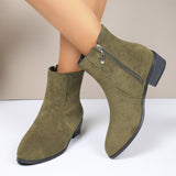 Velvet Velvet Short-Box Martin Boots New Coarse And British Wind Side Zipper Thin Bare