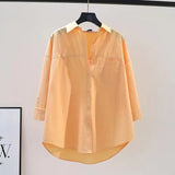 Loose Long-Sleeved Shirt Women High Quality 2025 Spring And Autumn New Fashion Casual Solid Color Long Shirt