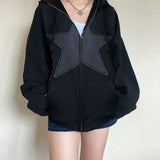 Zingj And Winter New Add Velvet And Thick Hoodie Men And Women Star Zipper Hat Cardigan