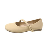 Zingj Mary Jane Spring And Summer Round Head Versatile Fairy Wind Single Shoes Female Shallow Mouth Bean Shoes Gentle Wind Late Late Shoes-Outfit