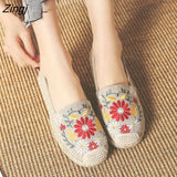 2023Women's Flats Fisherman Shoe 2023 Spring Hemp Fashion Embroidery Ladies Shoes Casual Shoes Women Breathable Canvas