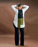 Women Fashion Patchwork Shirts Blouse Long Sleeve Turn-Down Collar Streetwear Fall Female Tops Blouses Shirts Spring