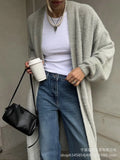 2025 New Long Imitation Sting Cardigan Women Hot Selling Lazy Wind Knitted Sweater With