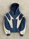 Y2K Men's Oversized Hoodie with Contrasting Colors and Long