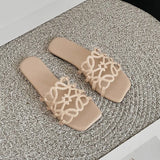 With One-Word Slippers Women's 2025 Summer New Bottom Wear Leisure Holiday Style Comfortable Beach