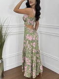 Women's Sleeveless Vintage Long Sleeve Temperament Sling Print Dress Women's