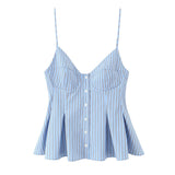 Slings Sexy Dew Single-Dripple Broad-Folded Skirt-Up Short-Form Women's Vest