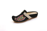 Zingj Ethnic Style Summer Ladies Embroidered Cloth Art Slippers Embroidered Cloth Shoes