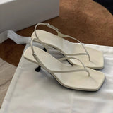 High Heels Women's Summer New Lame Heel High Heel Sandals Behind Stumbling Cat And Characters Square Cool