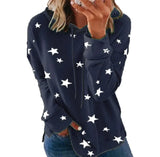 Zingj And Winter New Hoodie Women's Star Print Top Loose Large Size Hoodie Woman-Outfit