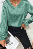 Lady Leopard Printing Chiffon Shirt Spring Autumn 2023 V-Neck Long Lantern Sleeve Loose Blouse Women's Clothing