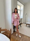 2025 New Lyso Coat Set Women Hot Elegant Short Top + Skirt New
