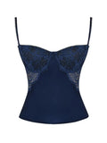 See Through Lace Splice Slim Corset Top- Outfit