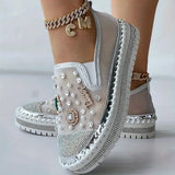 Cake Thick-Soled Lefu Shoes Spring Summer New Mesh Women's Shoes Breathable Mesh Water Drilled A Foot Lazy Single