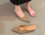 Female Low-Heeling Point 2025 New French Temperament Fine And Leopard-Print Lazy Light-Mouthed Cold