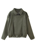Women's Clothing Explosion Fashion Casual Personality Street Locomotive Clothing Short Jacket